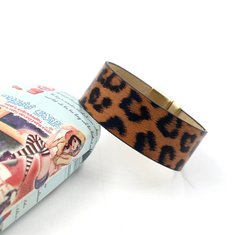 Leopard Pu Leather Magnetic Bracelet B2263 - view 4
