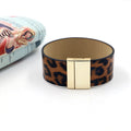 Leopard Pu Leather Magnetic Bracelet B2263