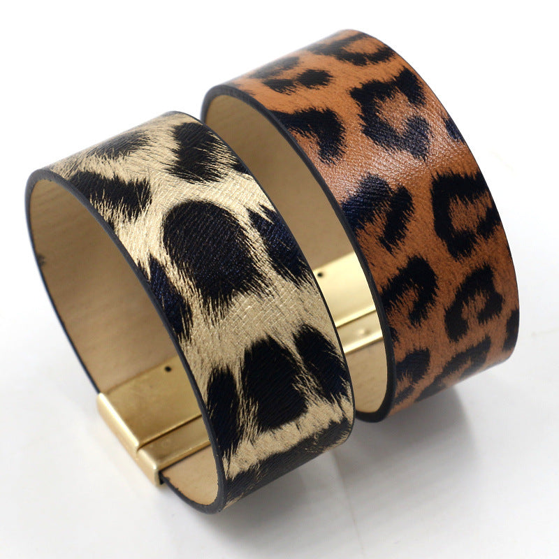 Leopard Pu Leather Magnetic Bracelet B2263 - view 3