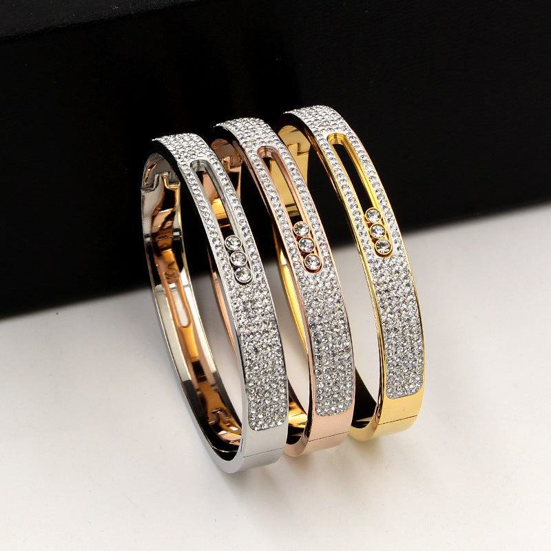 Rhinestone Stainless Steel Bracelets B2268