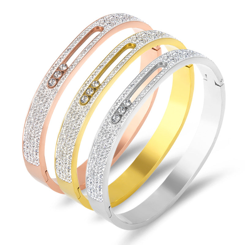 Rhinestone Stainless Steel Bracelets B2268