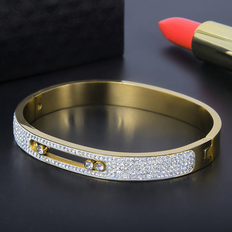 Rhinestone Stainless Steel Bracelets B2268