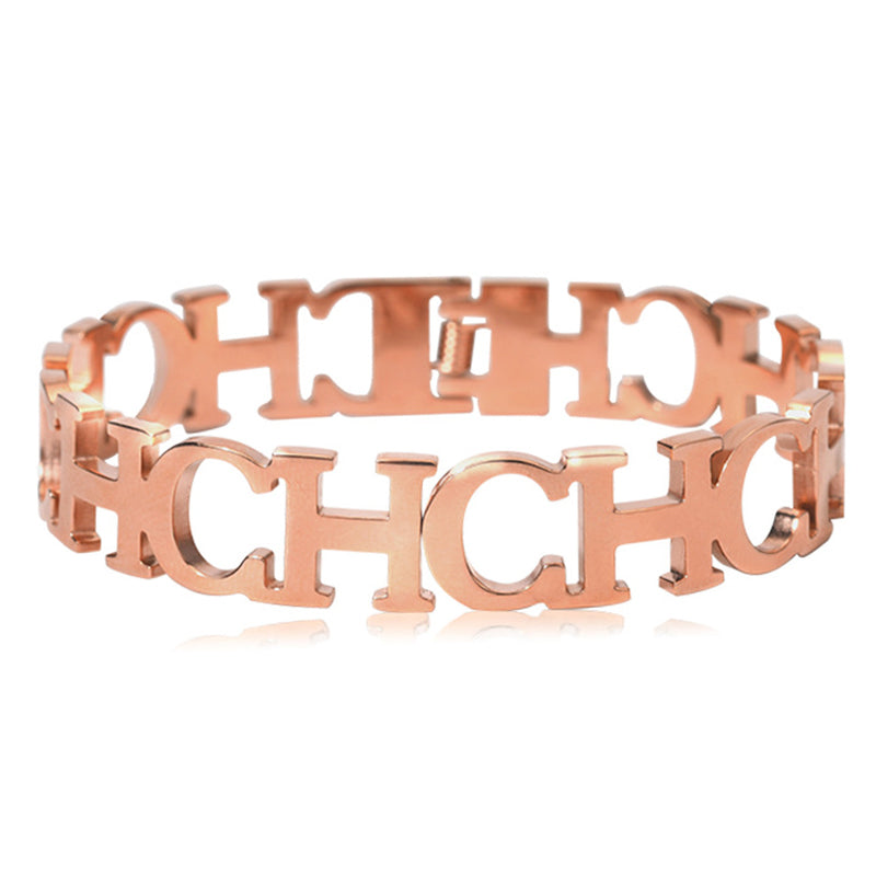 Hollow CH Stainless Steel Bracelets B2336