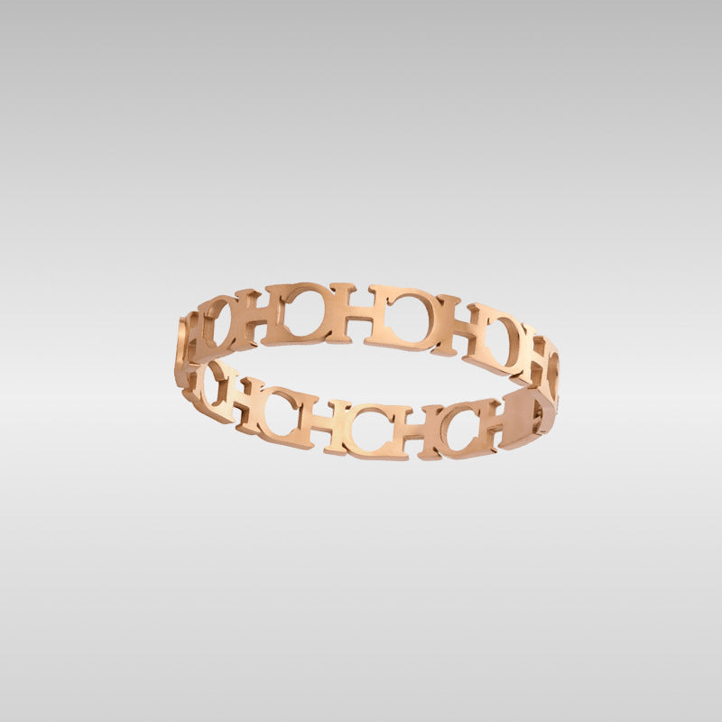 Hollow CH Stainless Steel Bracelets B2336