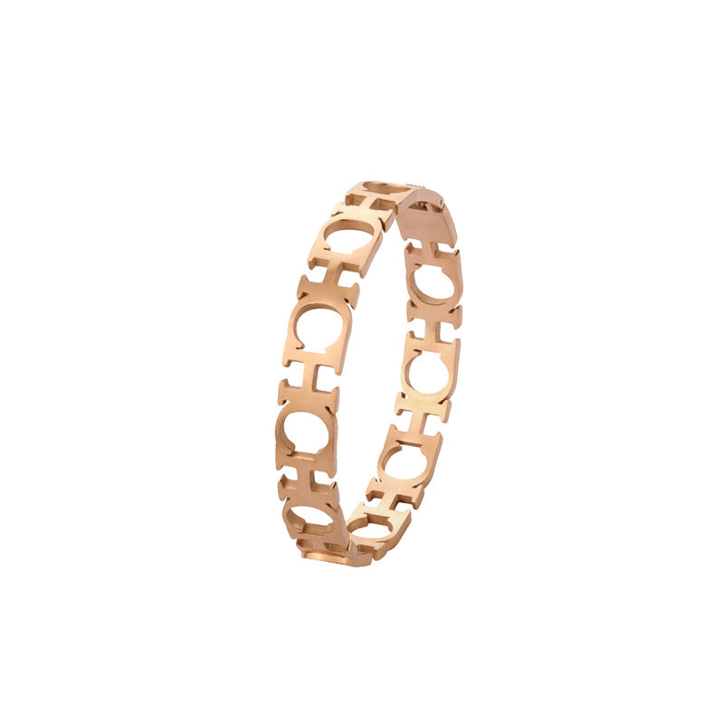 Hollow CH Stainless Steel Bracelets B2336