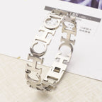 Hollow CH Stainless Steel Bracelets B2336