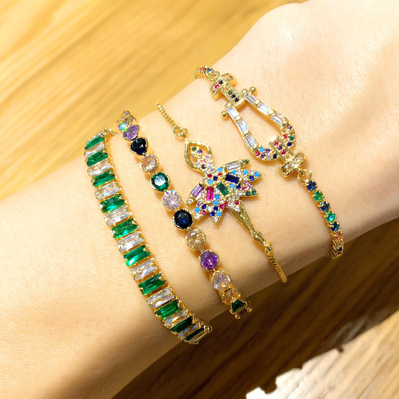 Dancer Zircon Chains Bracelets B2353