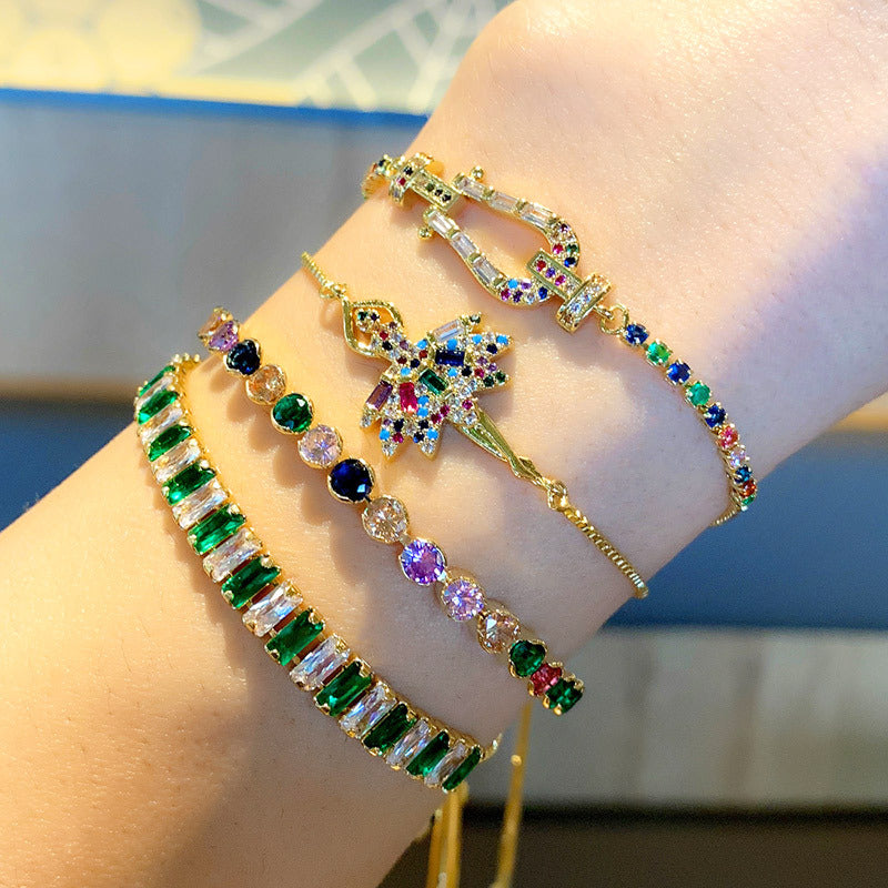 Dancer Zircon Chains Bracelets B2353