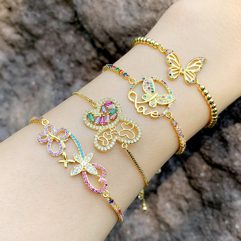 Butterfly Zircon Chains Bracelets B2354 – view 2