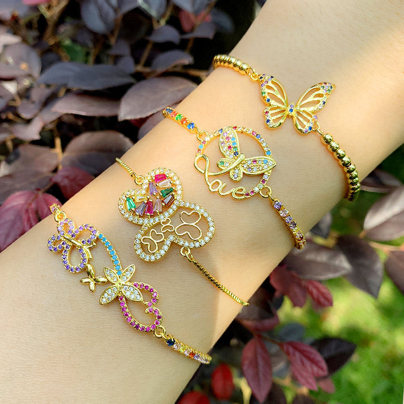 Butterfly Zircon Chains Bracelets B2354 – view 3