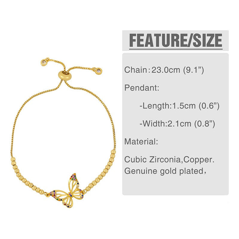 Butterfly Zircon Chains Bracelets B2354 – view 5