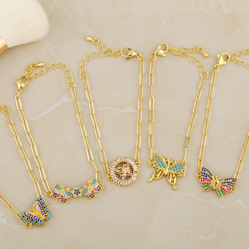 Butterfly Zircon Chains Bracelets B2405 – view 4