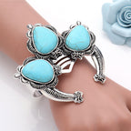 Turquoise Alloy Cuff Bracelet B2437