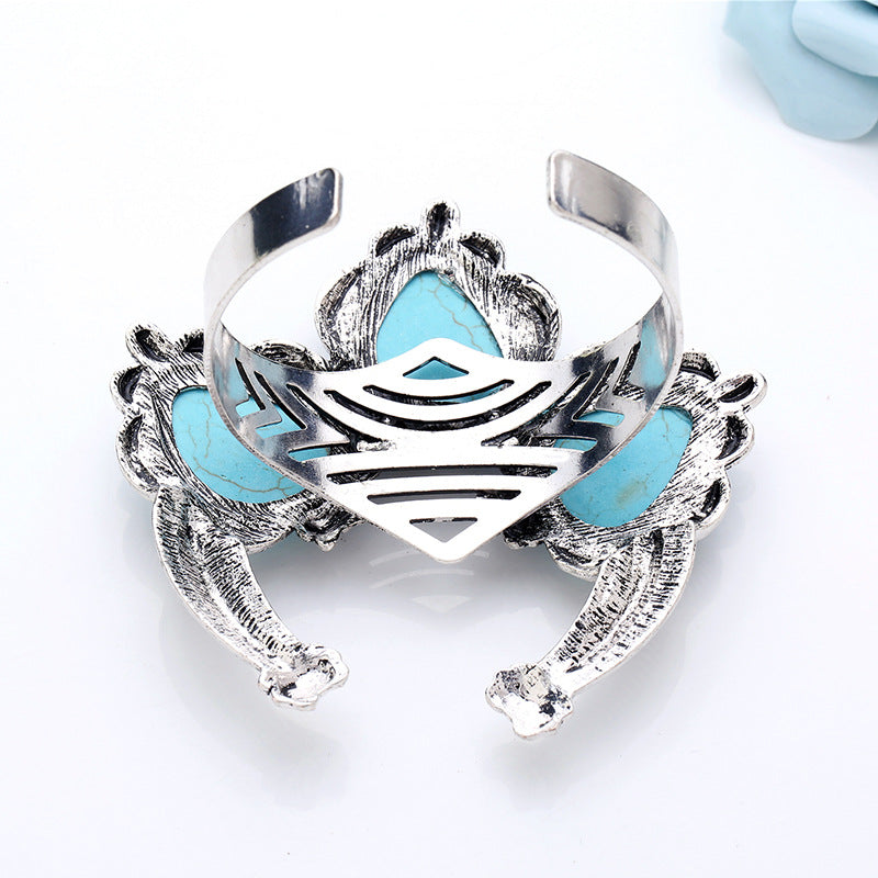 Turquoise Alloy Cuff Bracelet B2437
