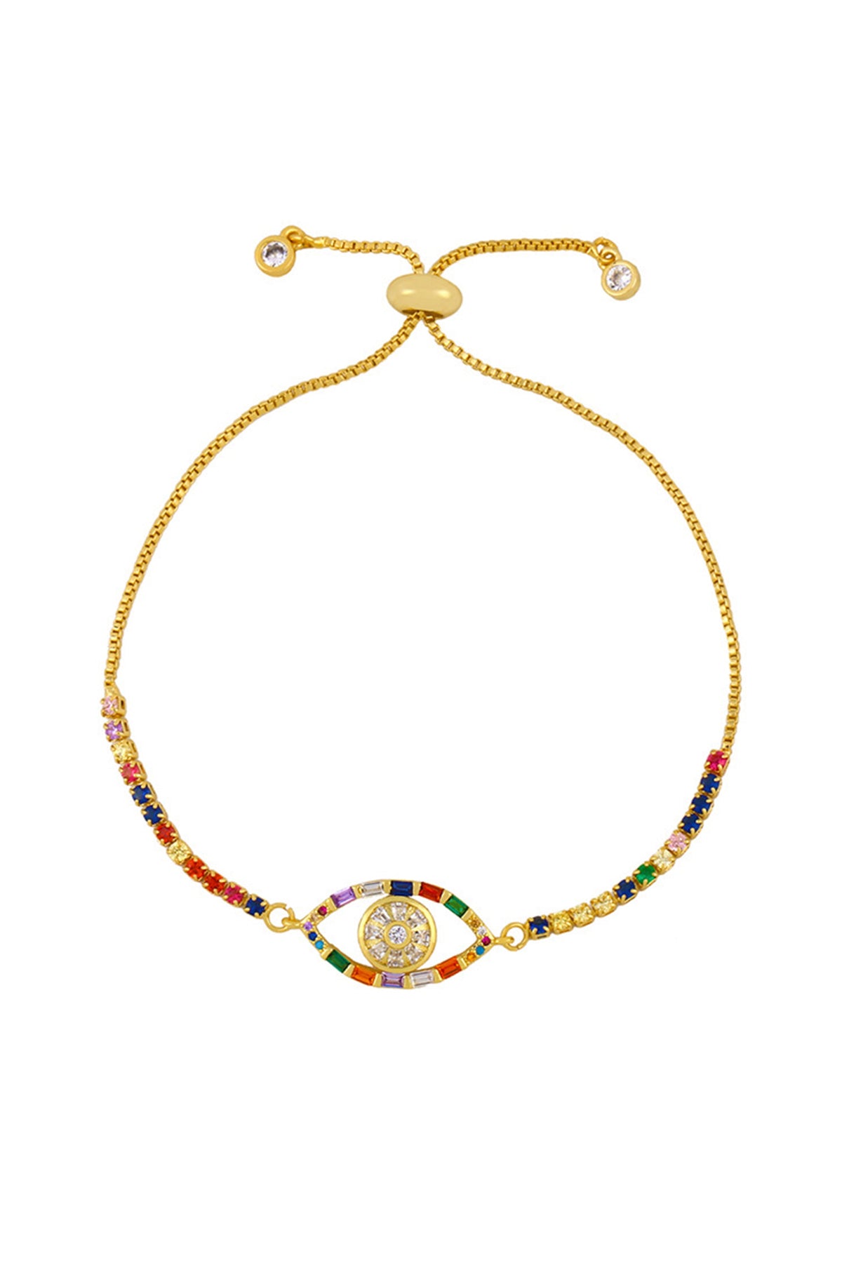 Evil Eye Zircon Chain Bracelet B2475