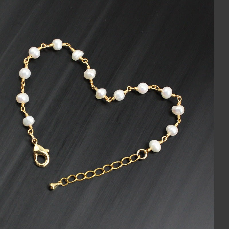 Fresh Water Pearl Chain Bracelet B2485