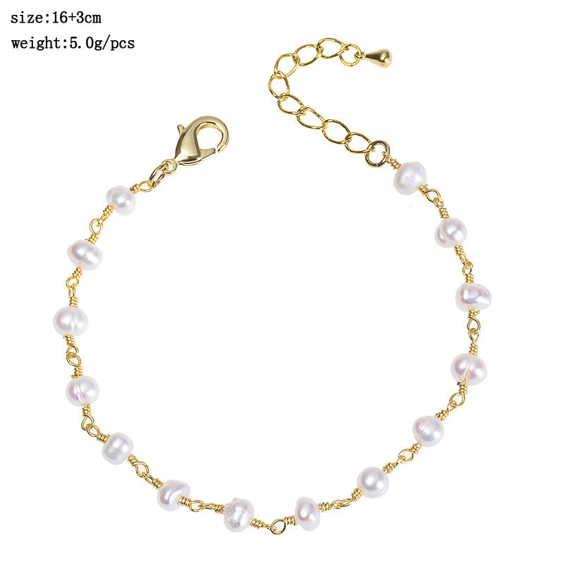 Fresh Water Pearl Chain Bracelet B2485