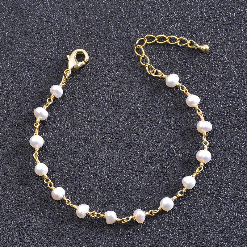 Fresh Water Pearl Chain Bracelet B2485