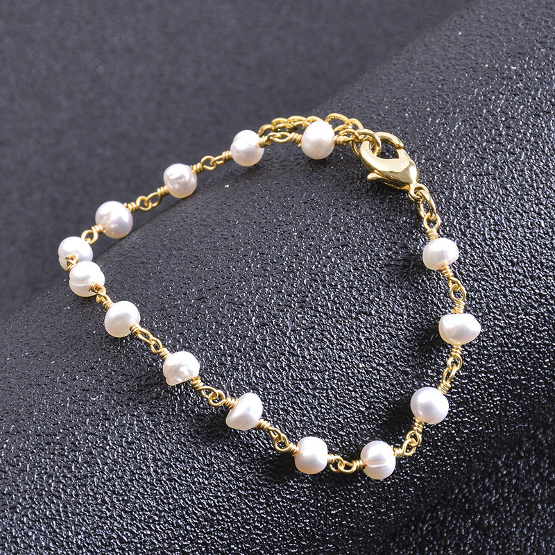 Fresh Water Pearl Chain Bracelet B2485
