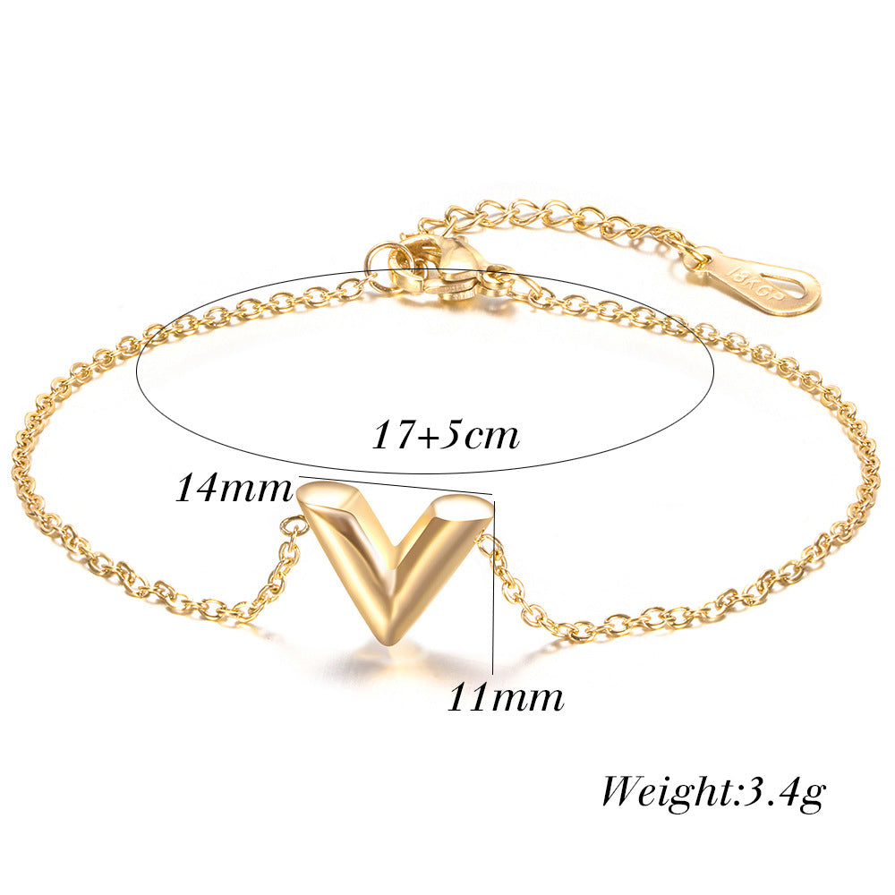 V Stainless Steel Bracelet B2496