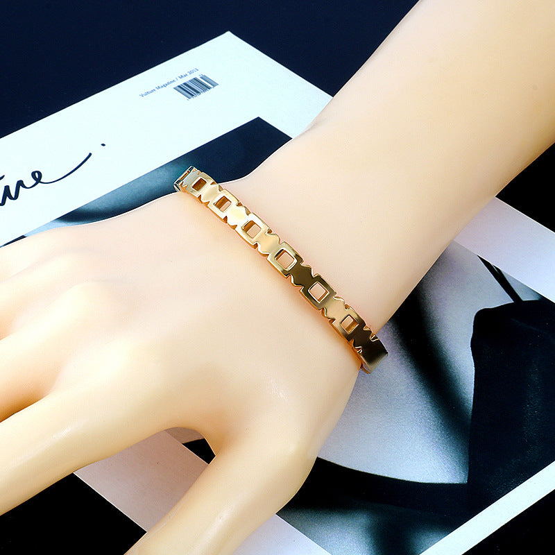 Hollow Stainless Steel Bracelet B2498