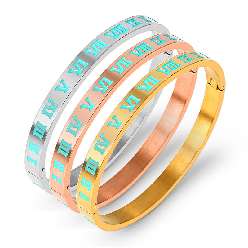 Roman Numerals Stainless Steel Bracelet B2500