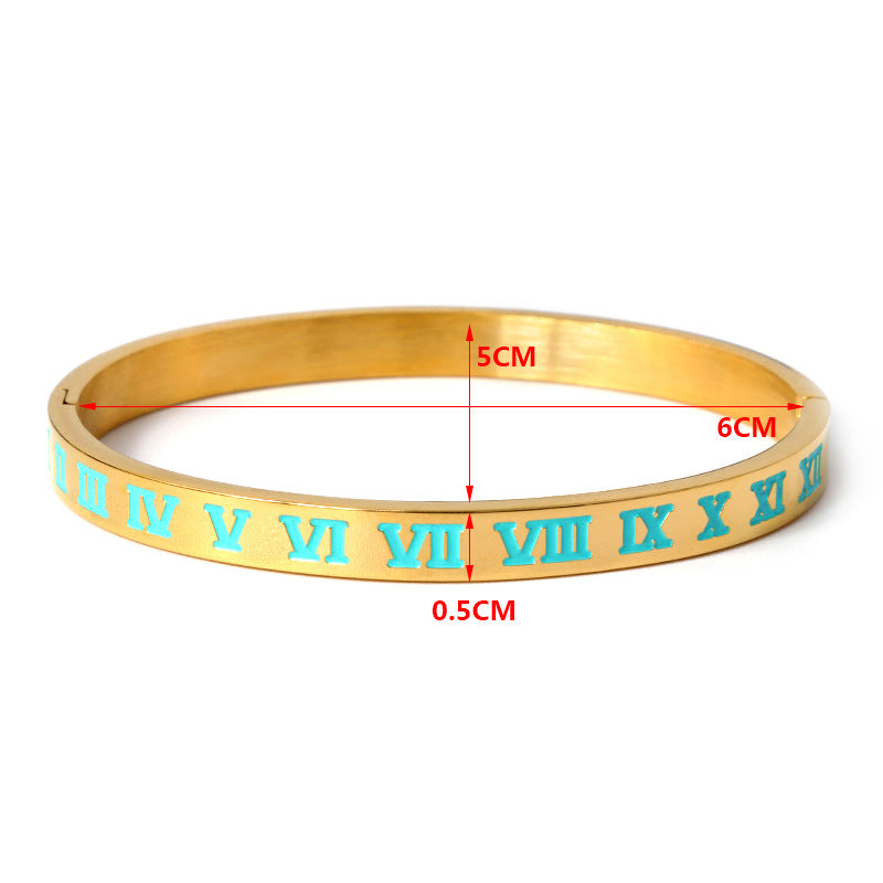 Roman Numerals Stainless Steel Bracelet B2500
