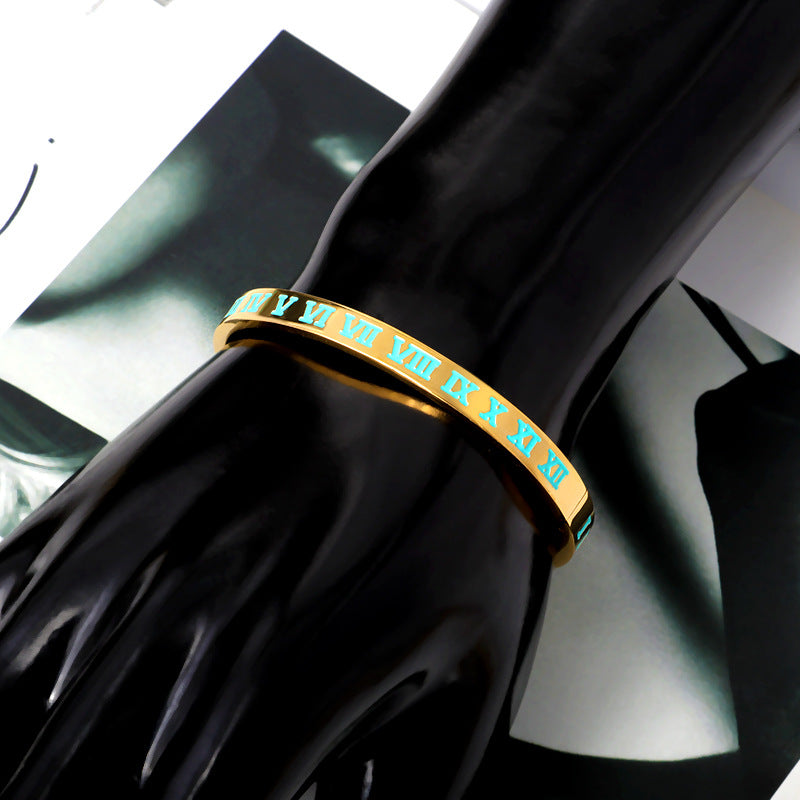 Roman Numerals Stainless Steel Bracelet B2500