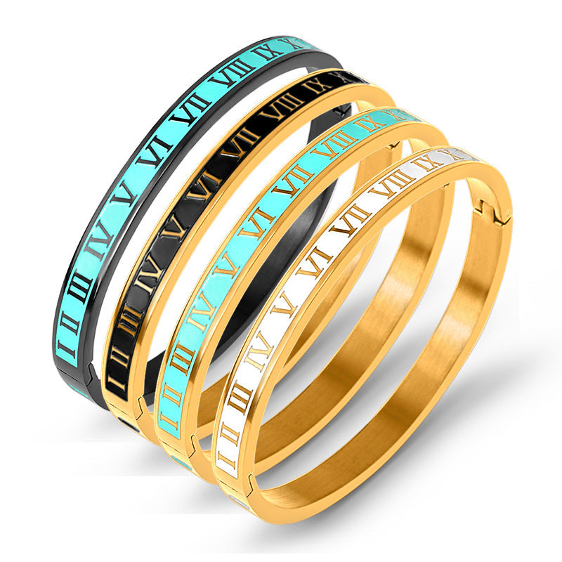 Roman Numerals Stainless Steel Bracelet B2501