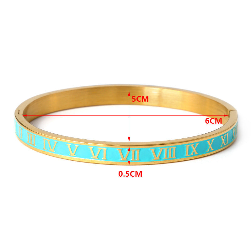 Roman Numerals Stainless Steel Bracelet B2501