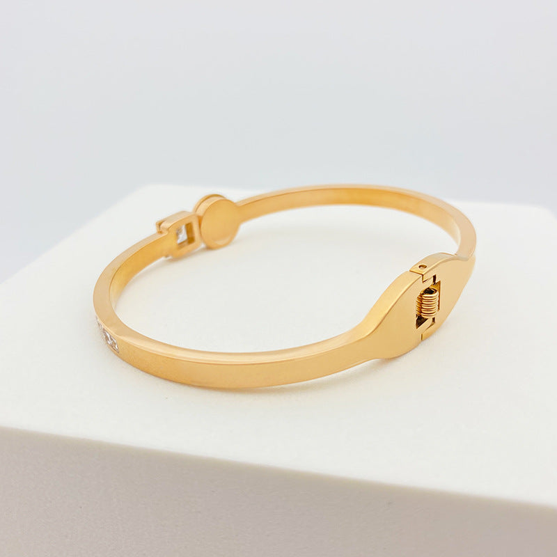 Rhinestone Stainless Steel Bracelet B2508