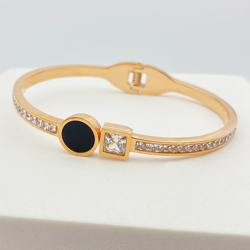 Rhinestone Stainless Steel Bracelet B2508