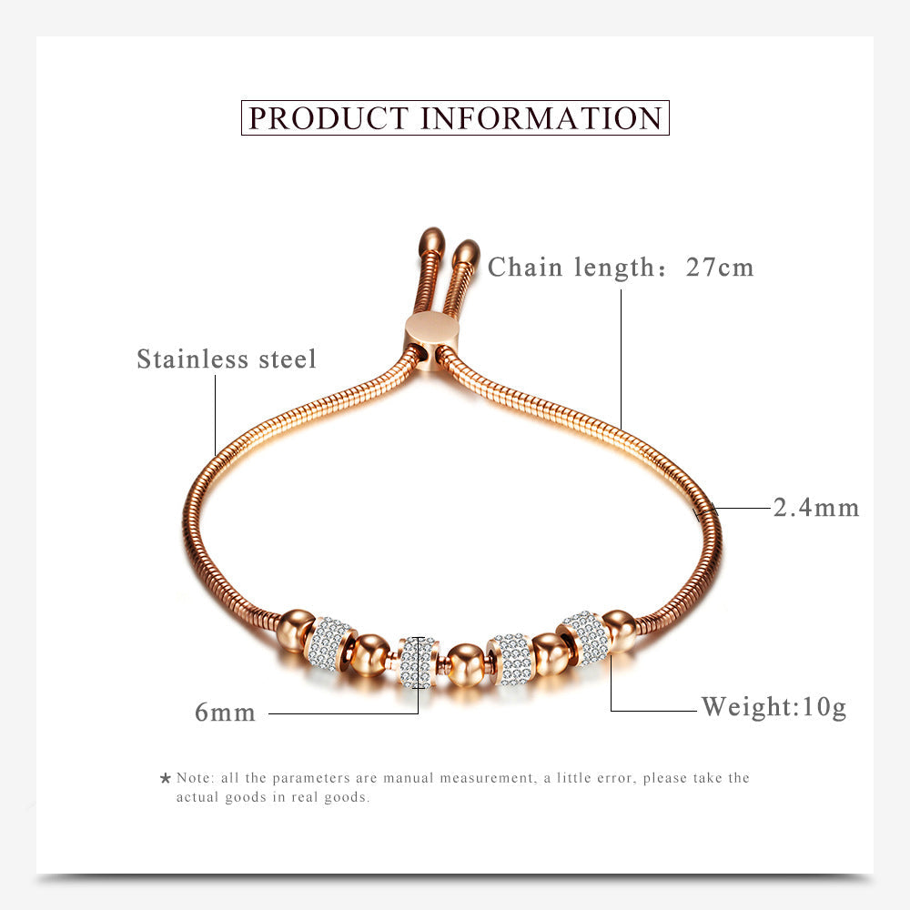 Rhinestone Stainless Steel Adjustable Bracelets B2528