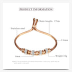 Rhinestone Stainless Steel Adjustable Bracelets B2528