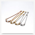 Rhinestone Stainless Steel Adjustable Bracelets B2528