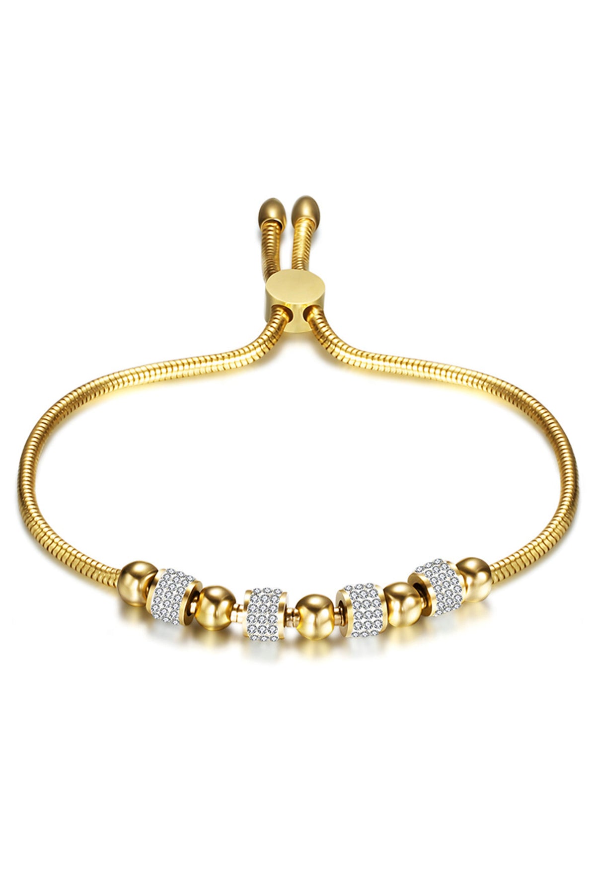 Rhinestone Stainless Steel Adjustable Bracelets B2528