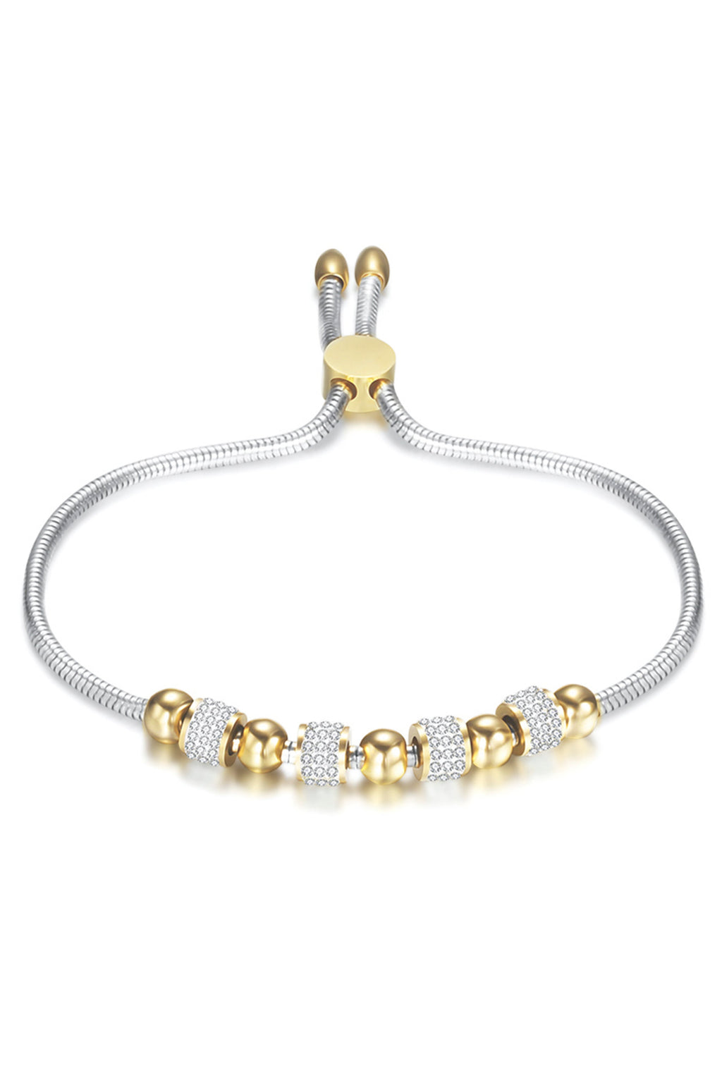 Rhinestone Stainless Steel Adjustable Bracelets B2528