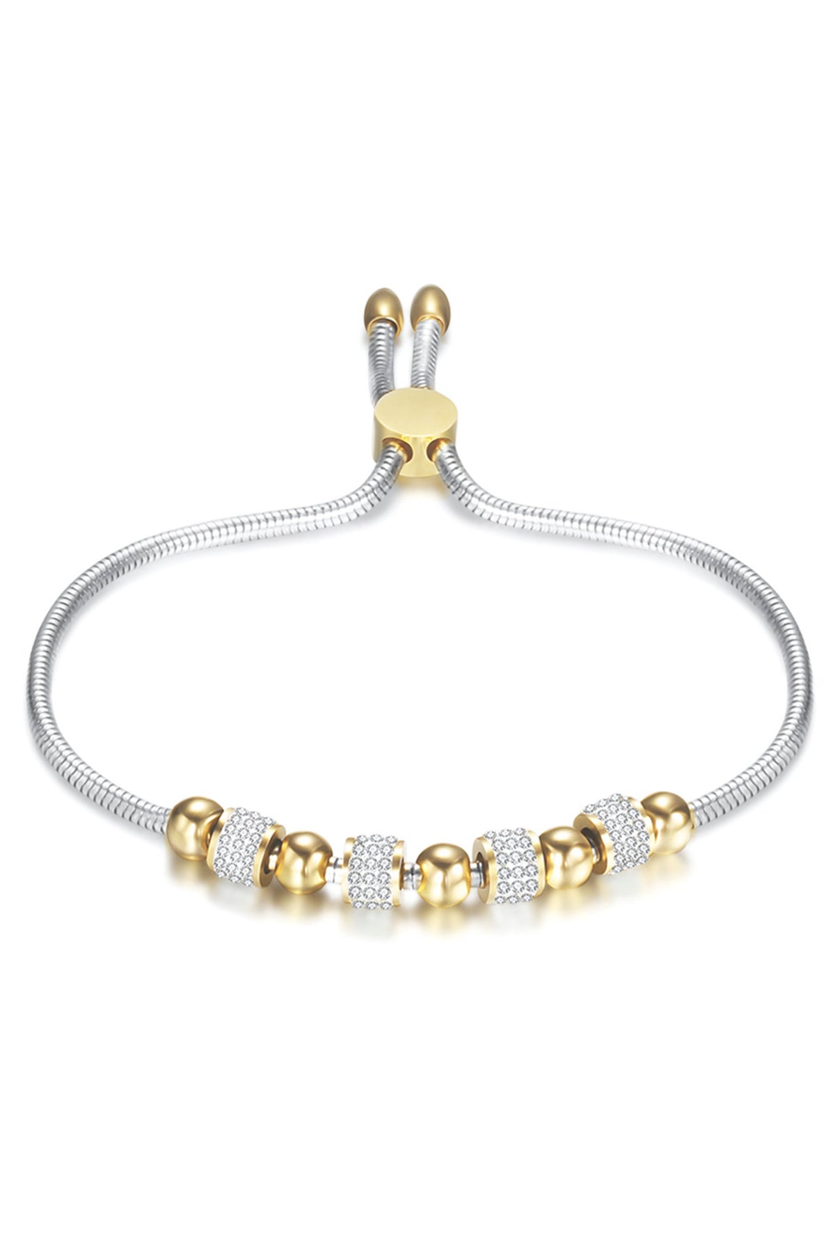 Rhinestone Stainless Steel Adjustable Bracelets B2528