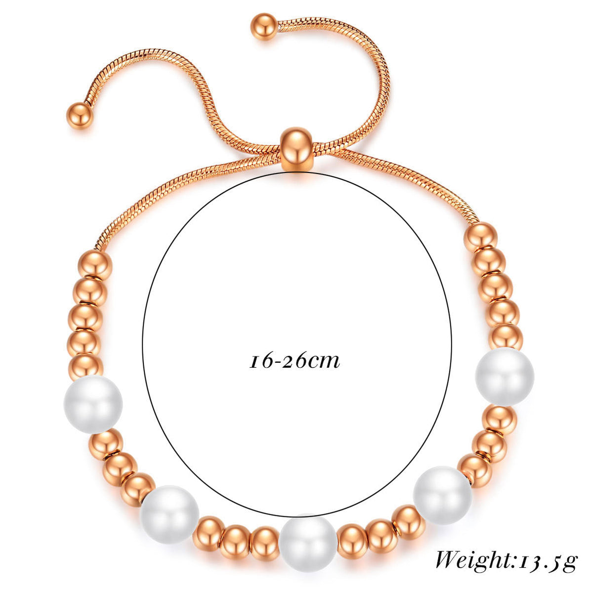 Pearl Stainless Steel Bead Chain Bracelet B2529
