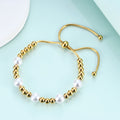 Pearl Stainless Steel Bead Chain Bracelet B2529