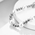 Pearl Stainless Steel Bead Chain Bracelet B2529