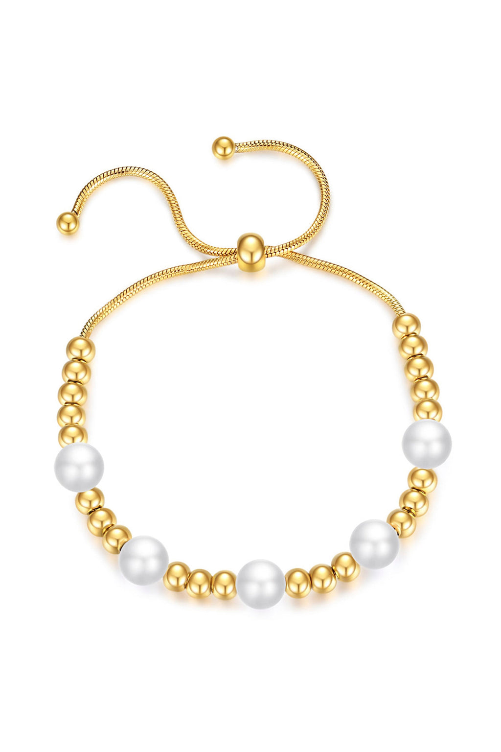 Pearl Stainless Steel Bead Chain Bracelet B2529