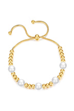 Pearl Stainless Steel Bead Chain Bracelet B2529