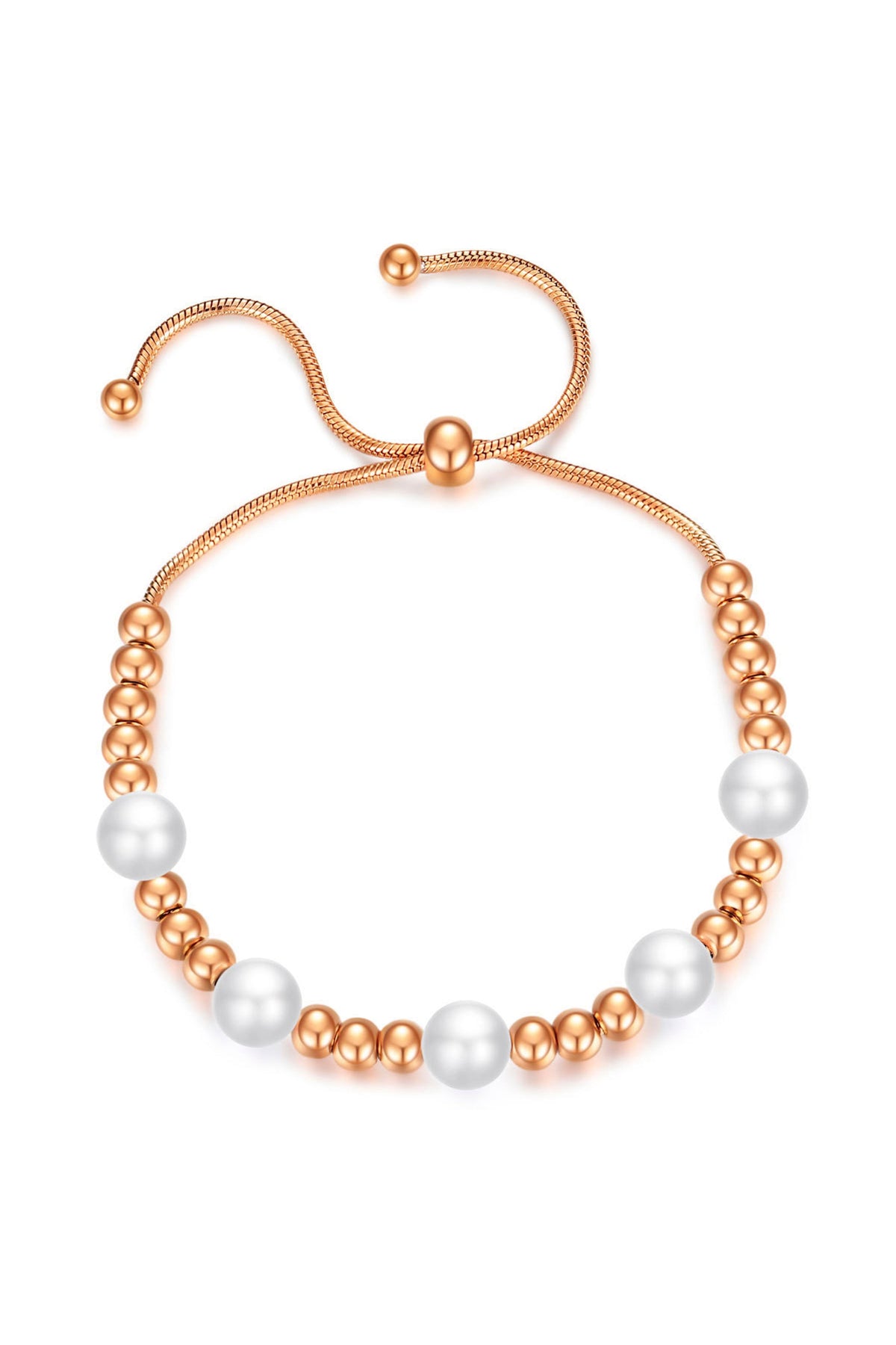 Pearl Stainless Steel Bead Chain Bracelet B2529