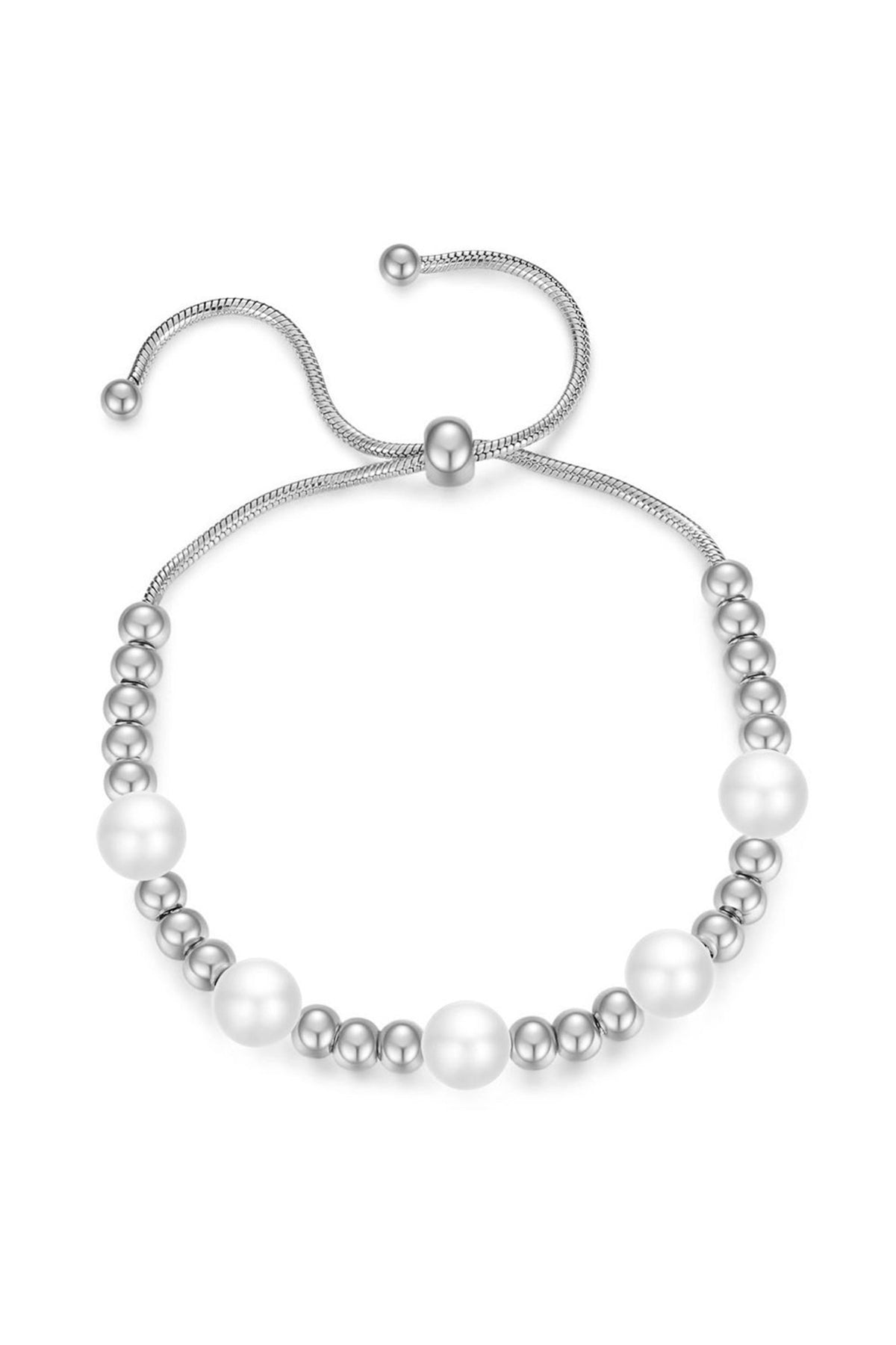Pearl Stainless Steel Bead Chain Bracelet B2529
