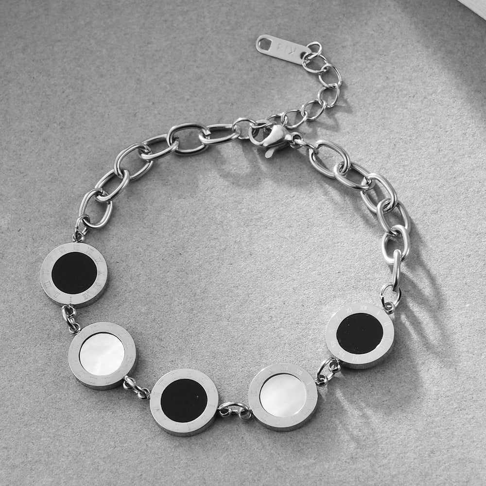 Shell Disc Stainless Steel Bracelets B2601