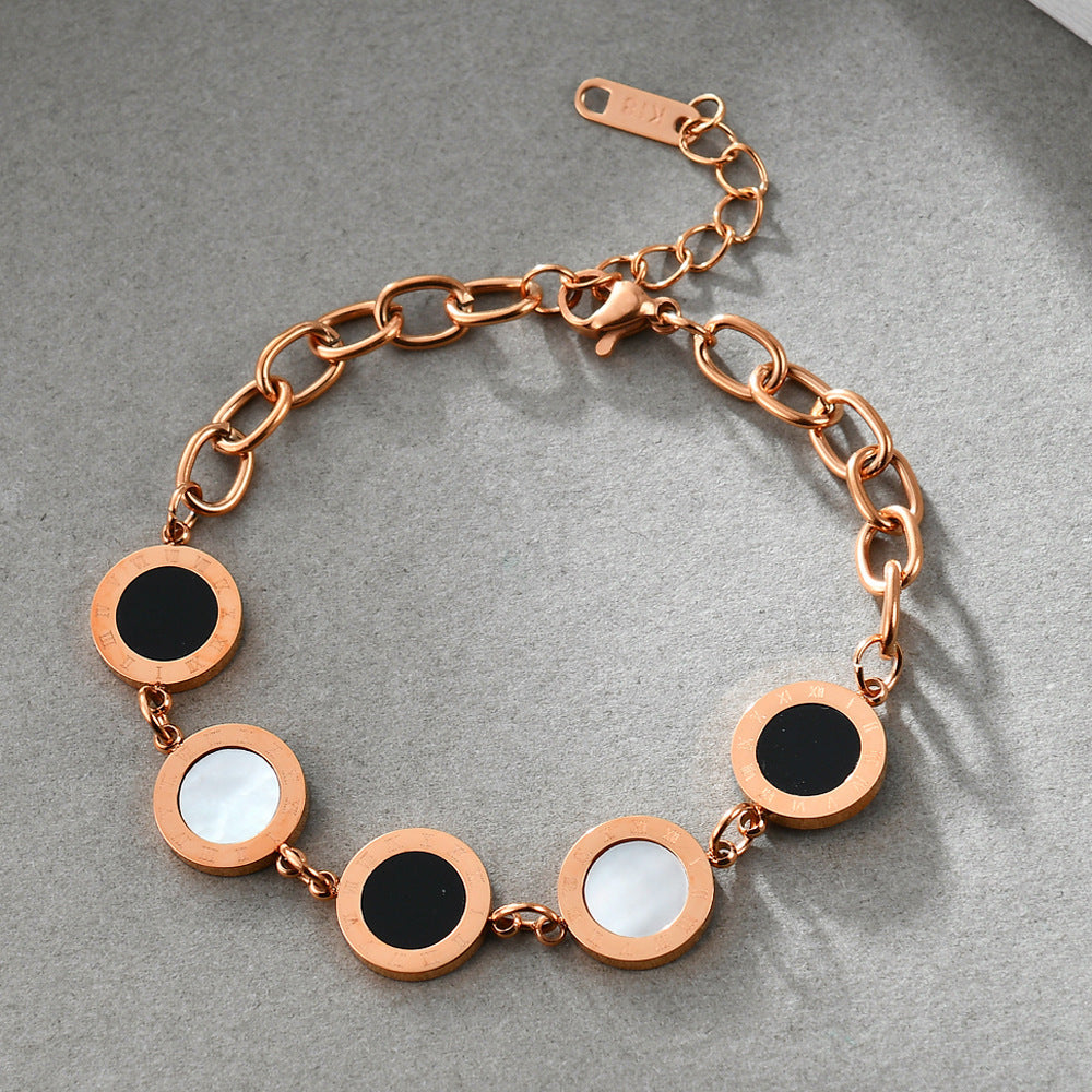 Shell Disc Stainless Steel Bracelets B2601