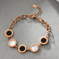 Shell Disc Stainless Steel Bracelets B2601