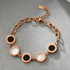 Shell Disc Stainless Steel Bracelets B2601