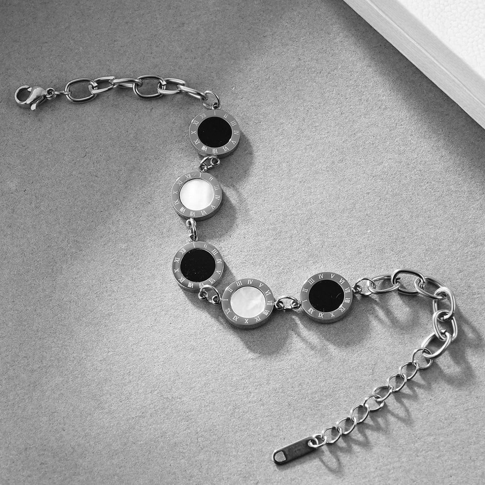 Shell Disc Stainless Steel Bracelets B2601